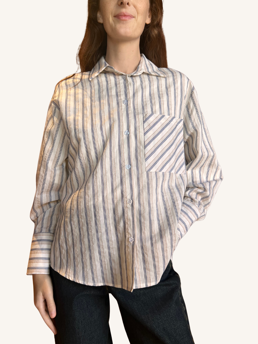 Camicia Righe Panna