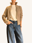 CARDIGAN CAMIONISTA ZIP BEIGE