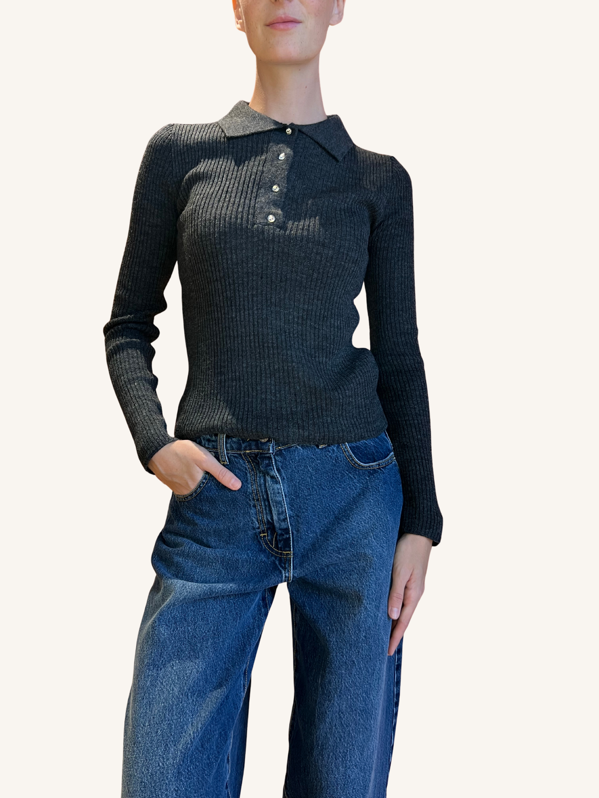 POLO COSTINA STRASS ANTRACITE