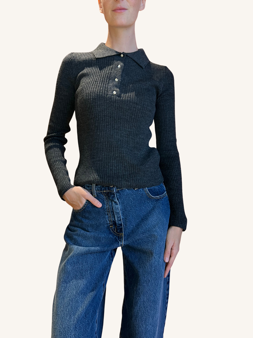 POLO COSTINA STRASS ANTRACITE