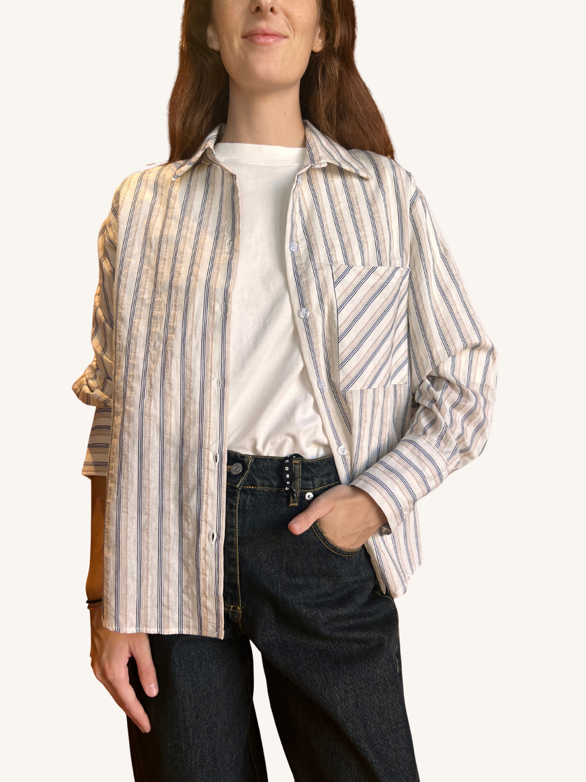 Camicia Righe Panna