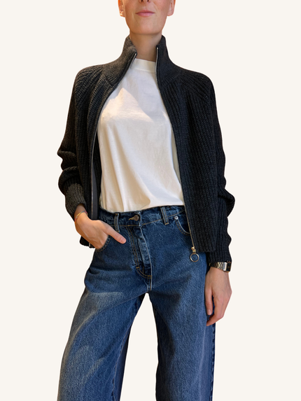 CARDIGAN CAMIONISTA ZIP ANTRACITE