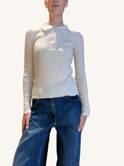 POLO COSTINA STRASS PANNA