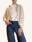 CARDIGAN CAMIONISTA ZIP PANNA