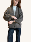 CARDIGAN CON TASCHE TORTORA