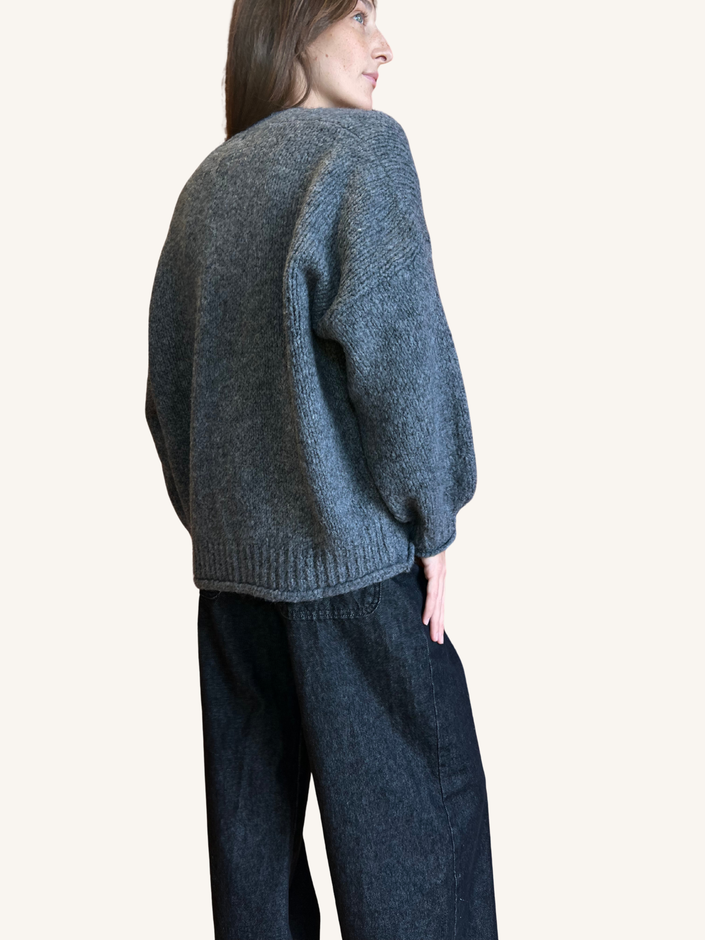CARDIGAN CON TASCHE GRIGIO