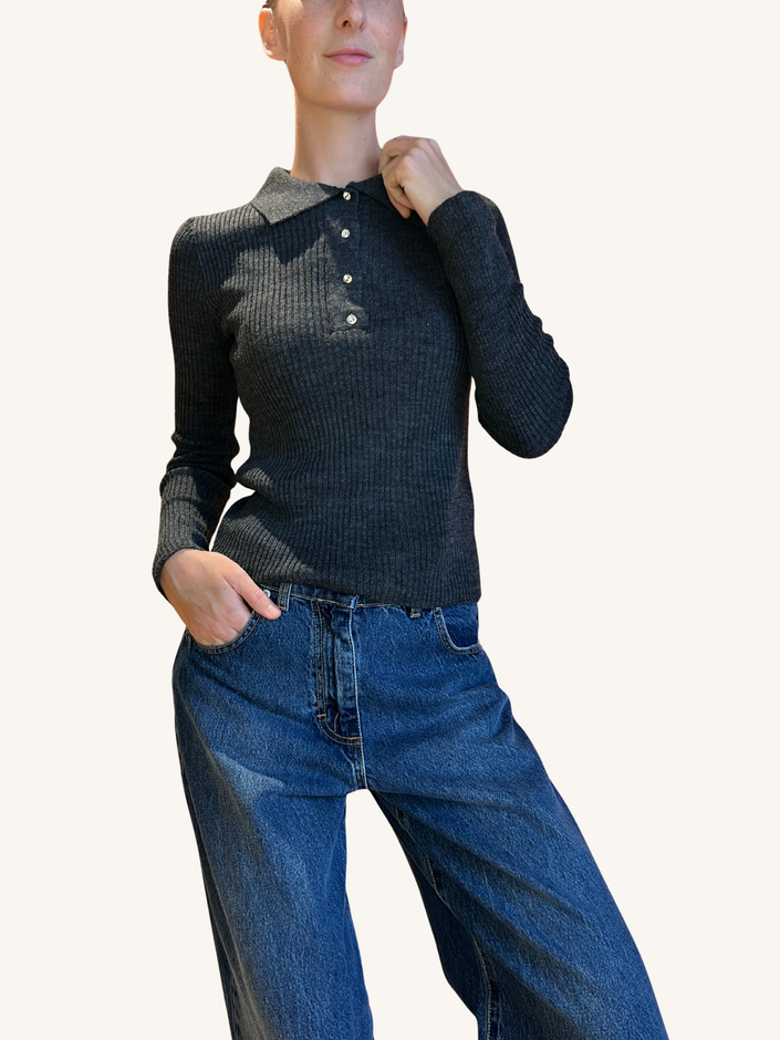 POLO COSTINA STRASS ANTRACITE