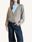 CARDIGAN CON BOTTONE PERLA