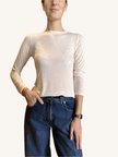 MAGLIA CASHMERE GIROCOLLO BURRO