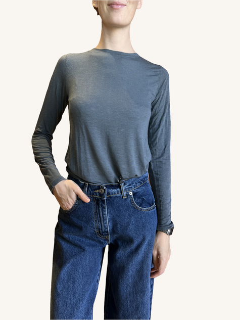 MAGLIA CASHMERE GIROCOLLO GRIGIO SCURO