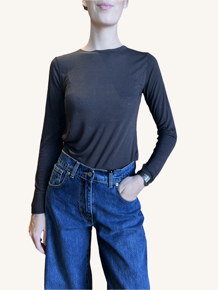 MAGLIA CASHMERE GIROCOLLO MORO
