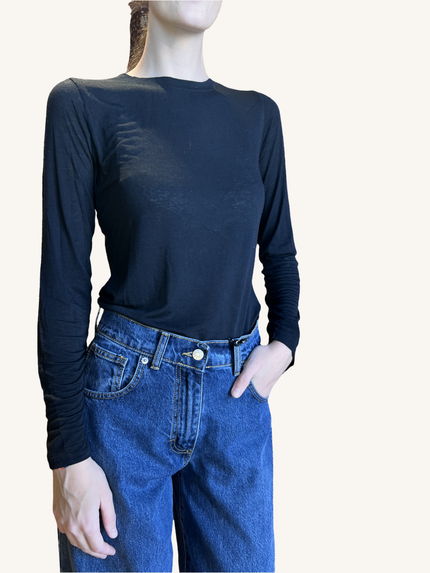 MAGLIA CASHMERE GIROCOLLO NERO