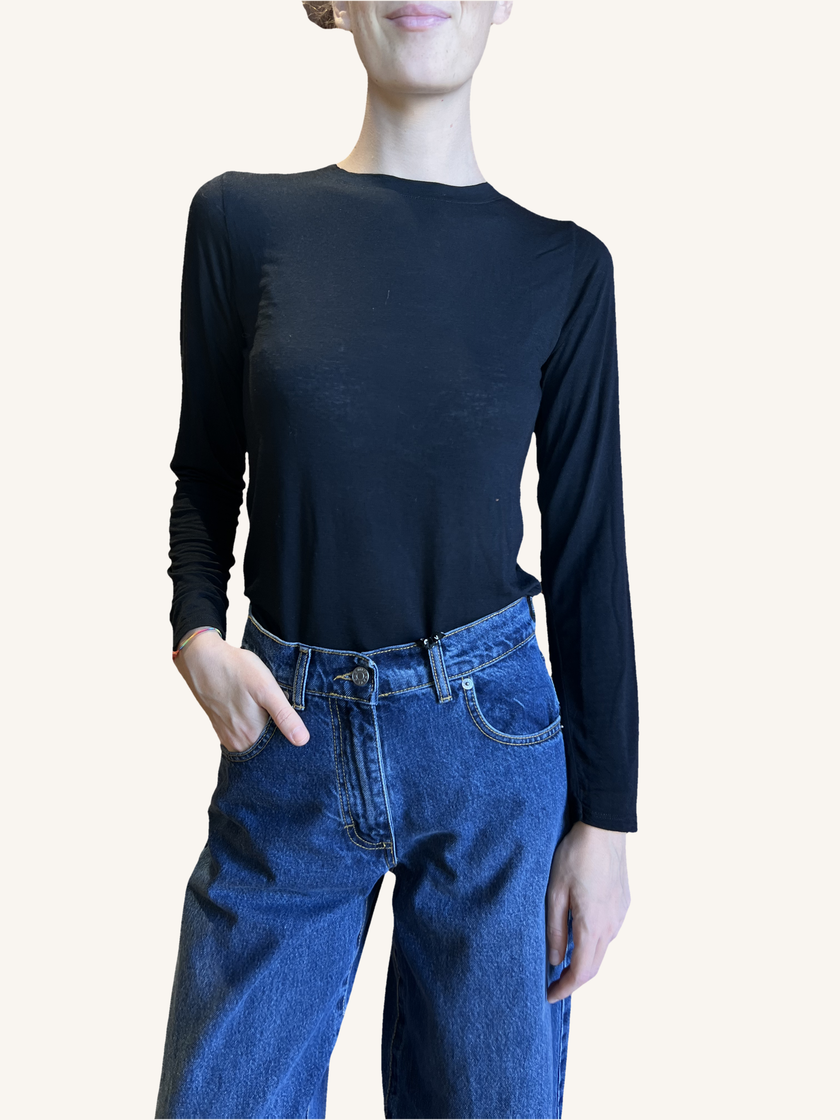 MAGLIA CASHMERE GIROCOLLO NERO