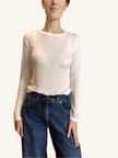 MAGLIA CASHMERE GIROCOLLO PANNA