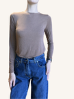 MAGLIA CASHMERE GIROCOLLO TABACCO