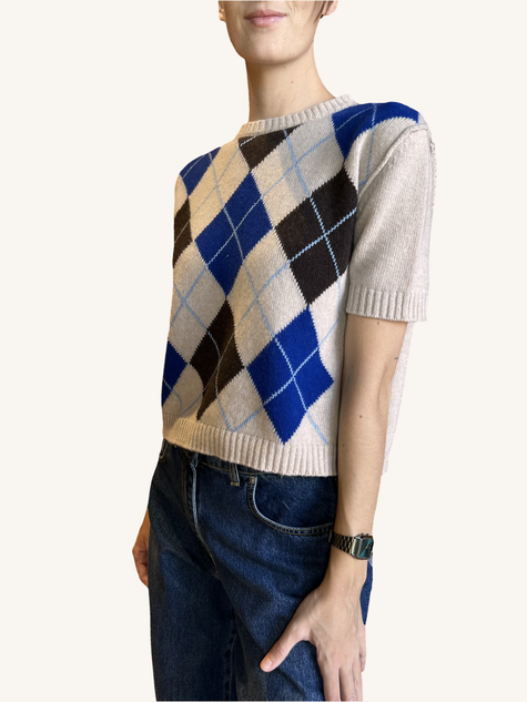 MAGLIONE MANICA CORTA A ROMBI