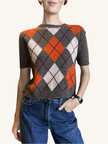 MAGLIONE MANICA CORTA A ROMBI