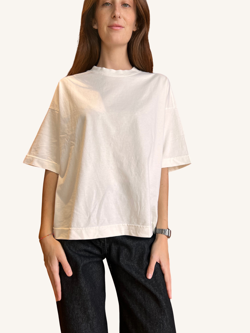 T-SHIRT MANICA CORTA OVER PANNA